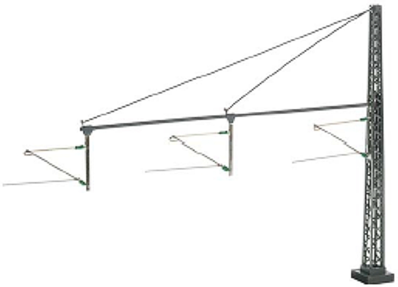 Mast with tubular outrigger, kit for 1-3 tracks