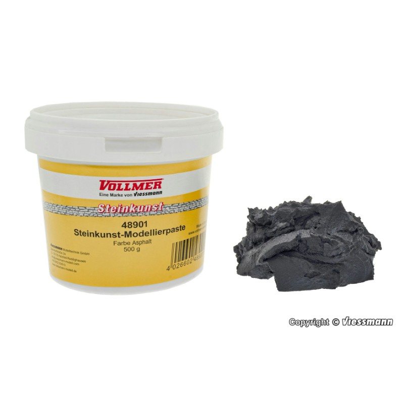 Vollmer 48901 H0 Stone Art Modelling Paste, Colour Asphalt, 500g ...