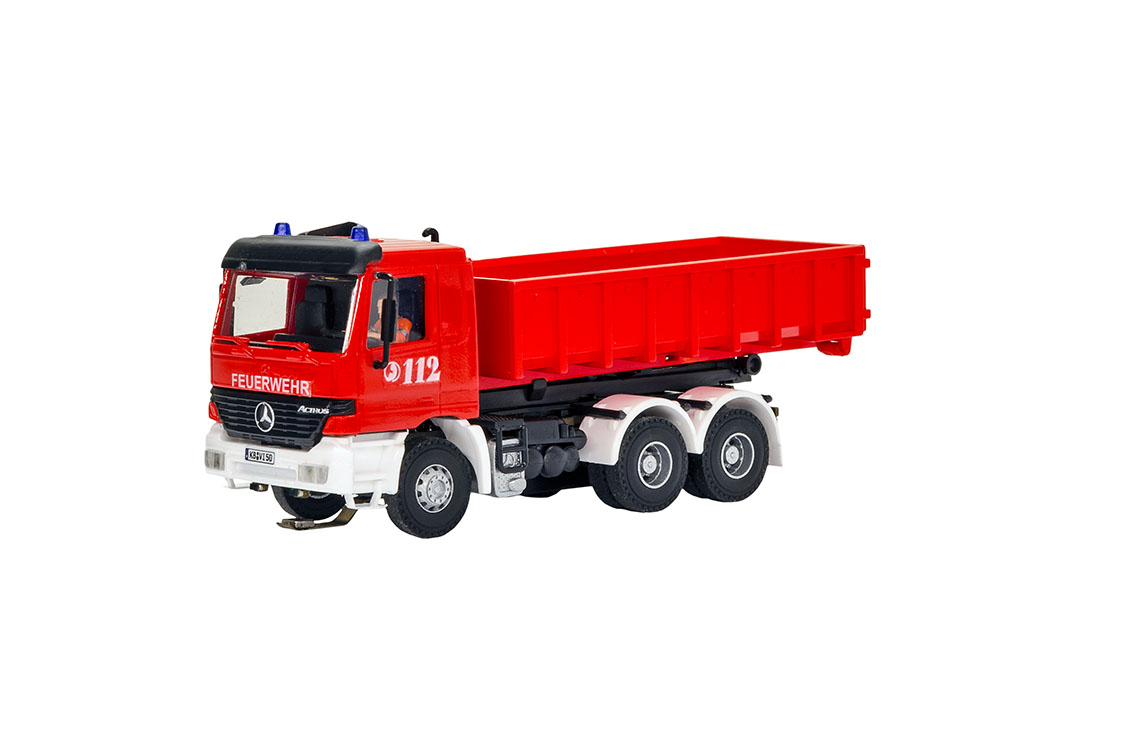 Produktbild von Viessmann 8040 - CarMotion MB ACTROS 3-achs Absetzkipper Mit Rundum Leuchten Kommunalorange Basis Funktionsmodell