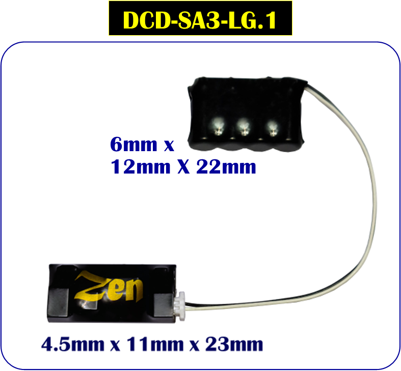 DCC Concepts DCD-SA3-LG.1 Zen 3-Wire Large Stay Alive for Zen Black & Blue+ Decoders
