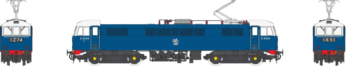 Heljan 8650 - Class 86 - E3104 BR Blue With Red Bufferbeam
