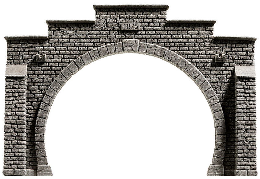 Noch 05180 H0 Scale Corner Tunnel – 2-Track, Curved, 43x41cm – Model Railroad Landscape