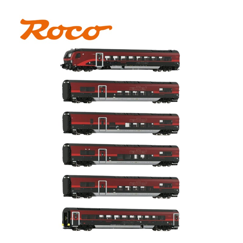 Obb Coach Roco 6210178 OBB Railjet 2 Coach Set 1 (6) VI (DCC-Fitted ...