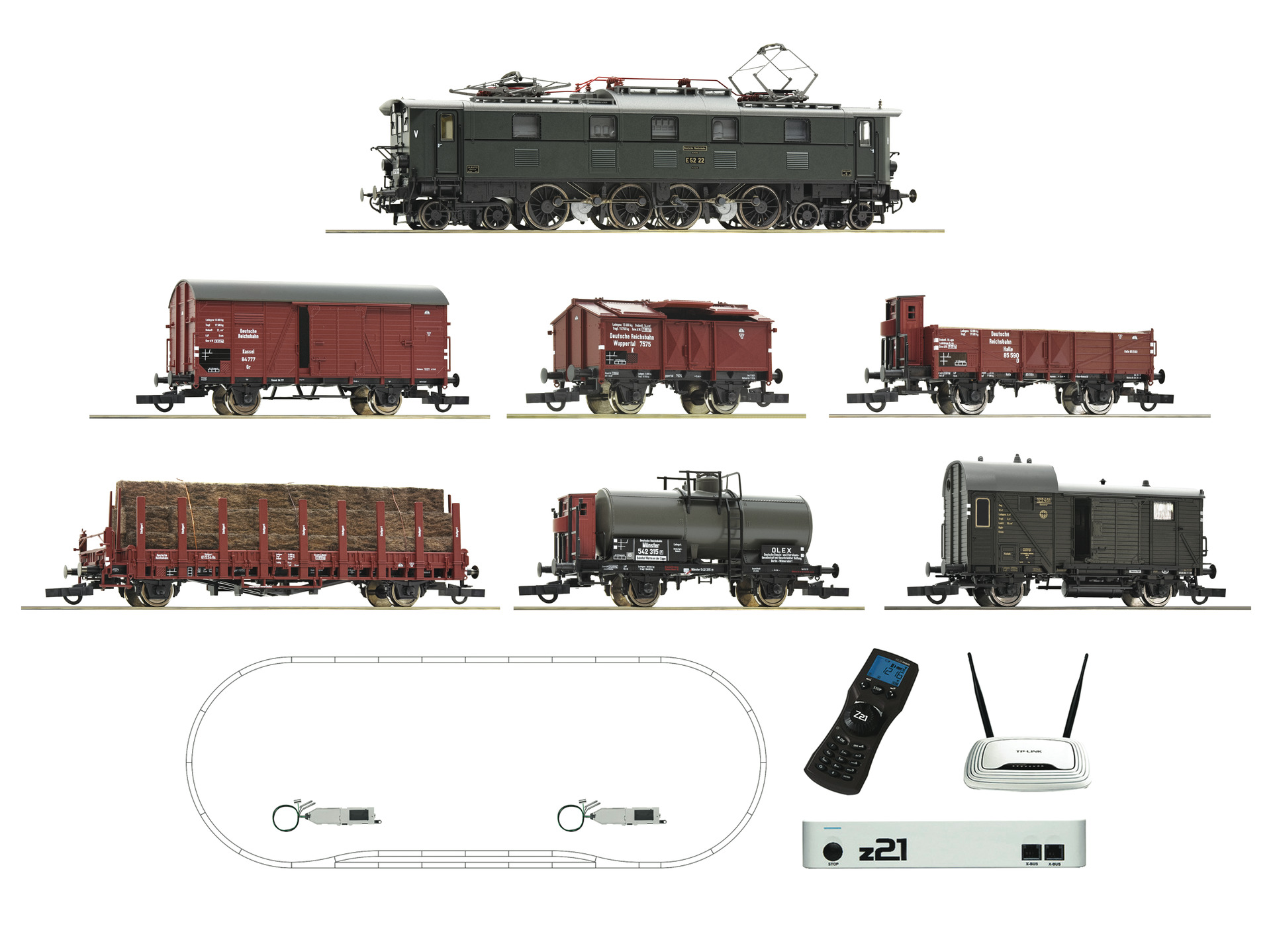 Roco 51323 ROCO Edition – Digital Starter Set z21: Electric locomotive class E 52 and goods train, DRG