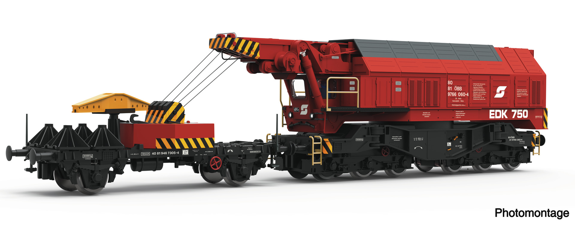 Roco 73036 - Slewing railway crane for digital operation, ÖBB