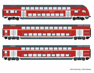 Roco 74146 - 3 piece set: Double-deck coaches, DB AG