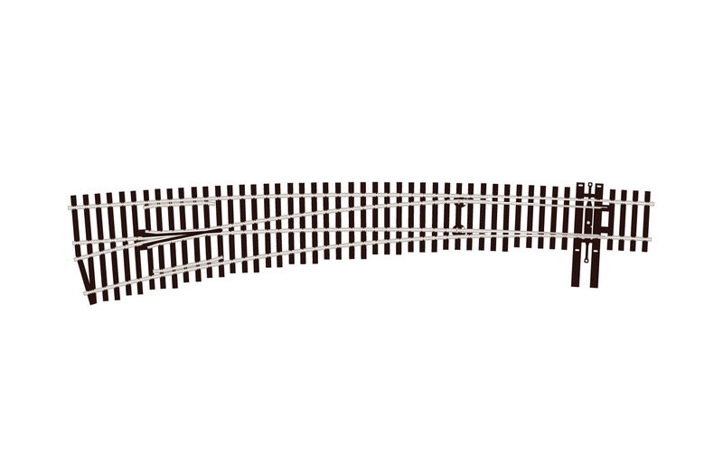 PECO SL-8377 Code 83 HO/OO Curved #7 Radius, Left Hand Insulfrog Turnout
