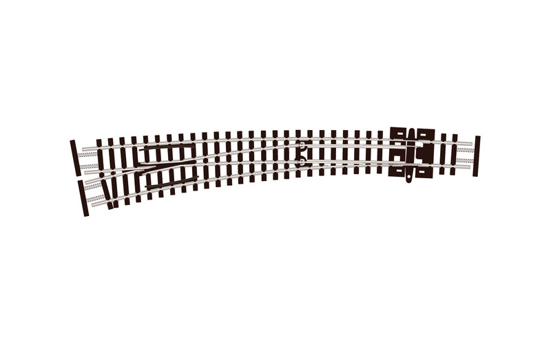 Peco Products SL-E387F Fine scale curved double radius left hand point