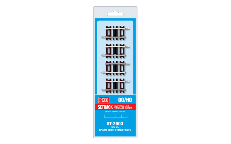 PECO ST-203 Special Short Straight Track - OO Gauge, 41mm, Code 100 Setrack