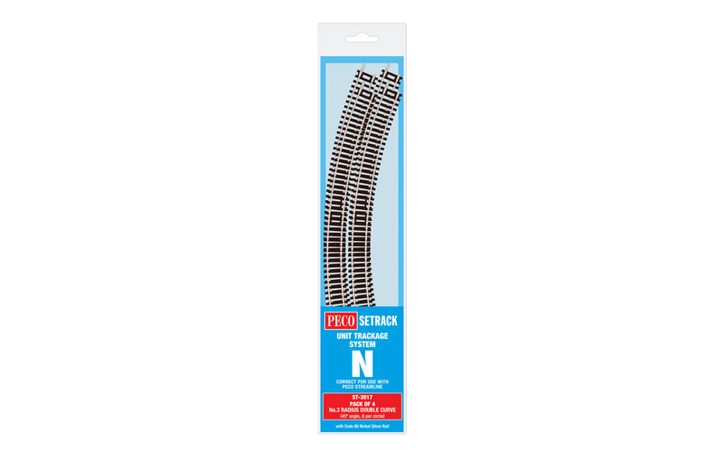 PECO ST-3017 Setrack N Gauge Code 80 Radius 3 (298.5mm) Double