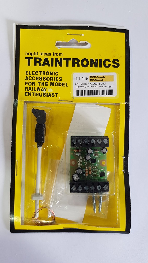 TrainTronics TT115 OO Scale 4 Aspect Signal Rd/Yw/Gn/Yw with feather light