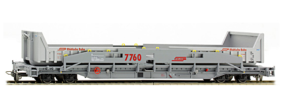 Bemo 2290114 RhB Sl 7764 Transportwagen mit Wuhrsteinmulden