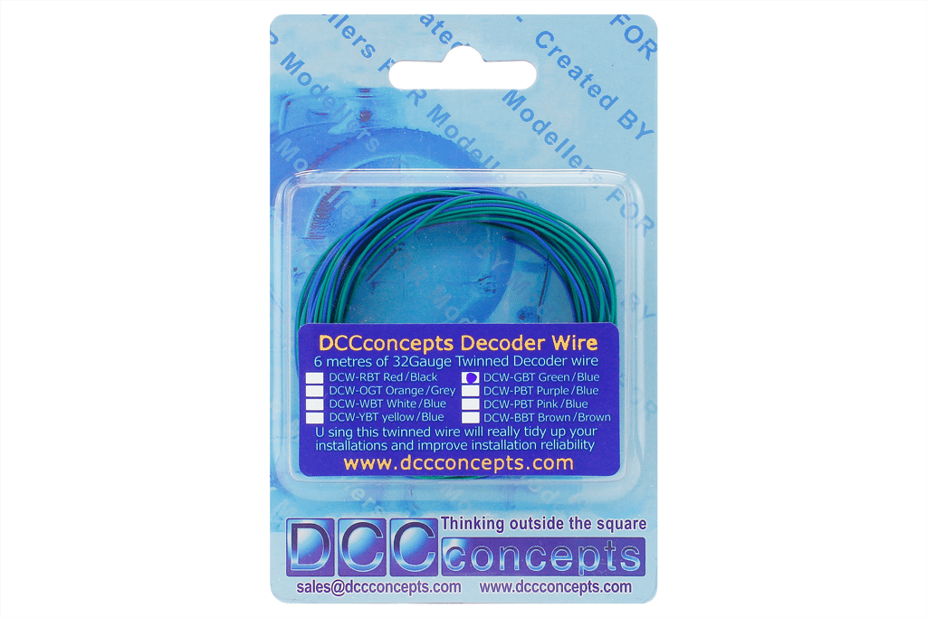 DCC Concept Twin Decoder wire Stranded 6m (32g)  Green/Blue