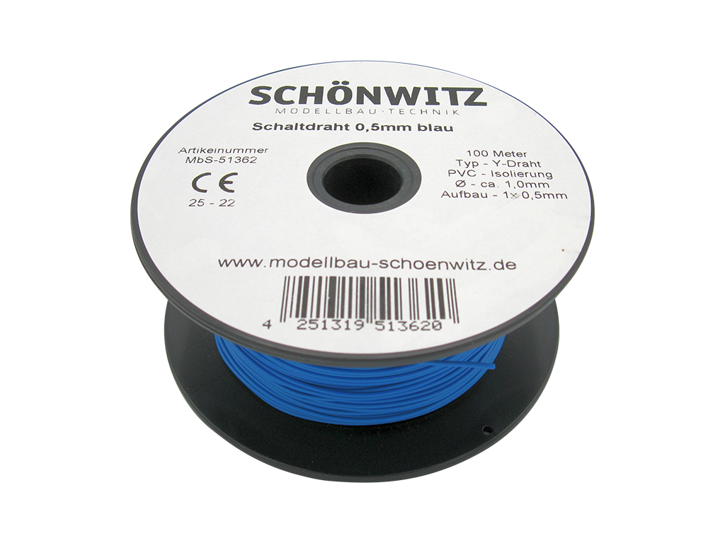100 meters of wire copper switching wire switching wire 0.5mm 1-core Blue