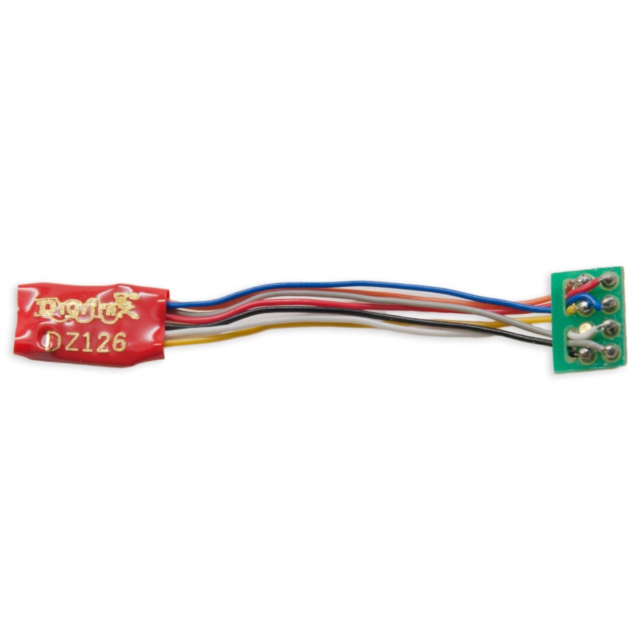 Digitrax DZ126PS 1 Amp Z / N / HO Scale Decoder with DCC Medium Plug with 1  Harness