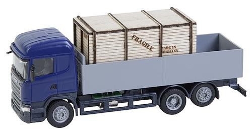 Faller 161597 - LKW Scania R 13 HL, Flatbed Truck with Wooden Crate