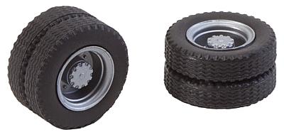 Faller 163101 Two wheels (Twin Tyres) and Rims for Lorries