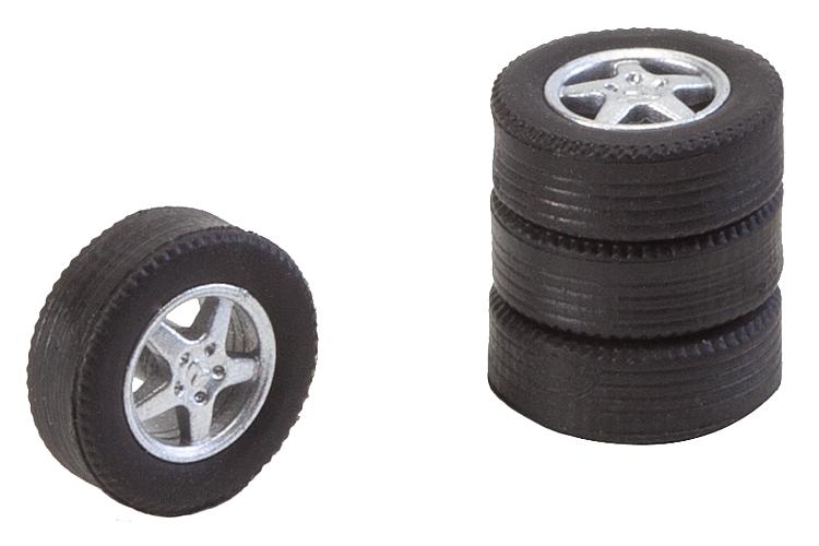 Faller 163114 4 tyres and rims for passenger cars large / tourist train