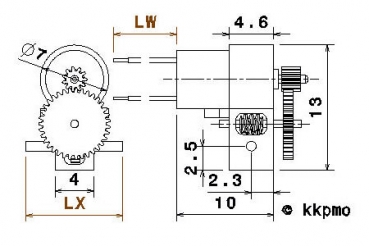 G45M660P Gear motor ratio 45:1