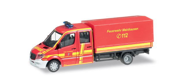 Miniature Pompier HERPA – Mercedes Sprinter Munich – 1/87, Réf. HER097666