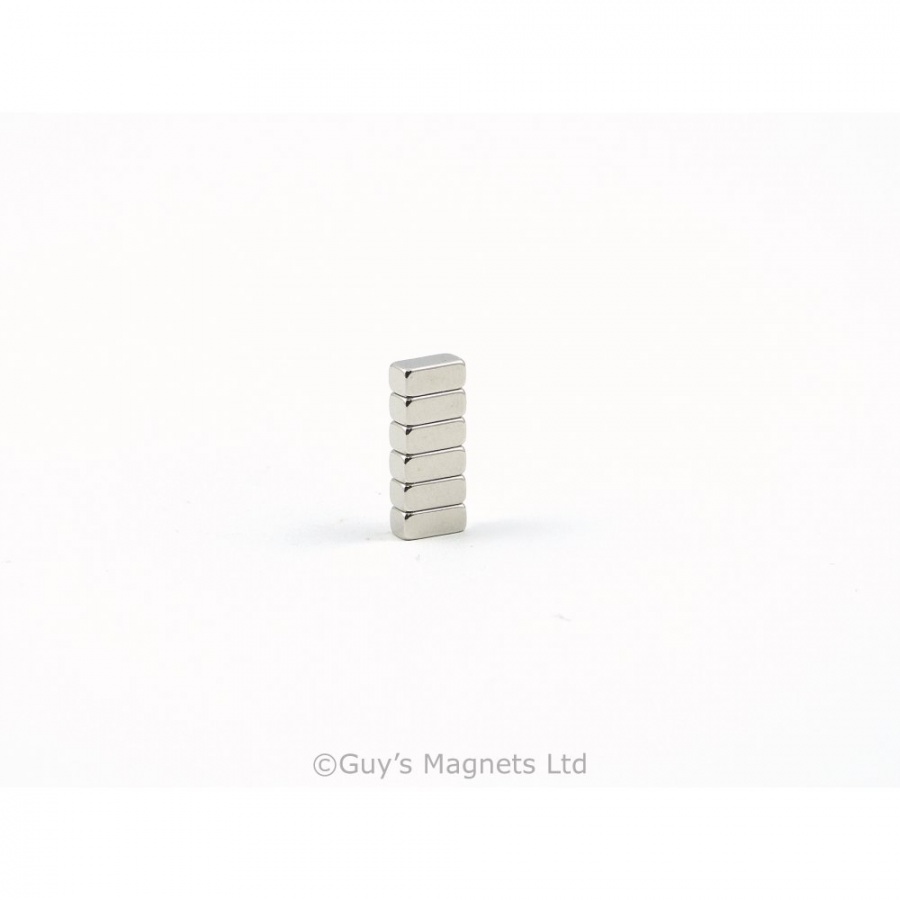 Neodymium 6 mm x 3 mm x 2.5 mm neodymium bloc