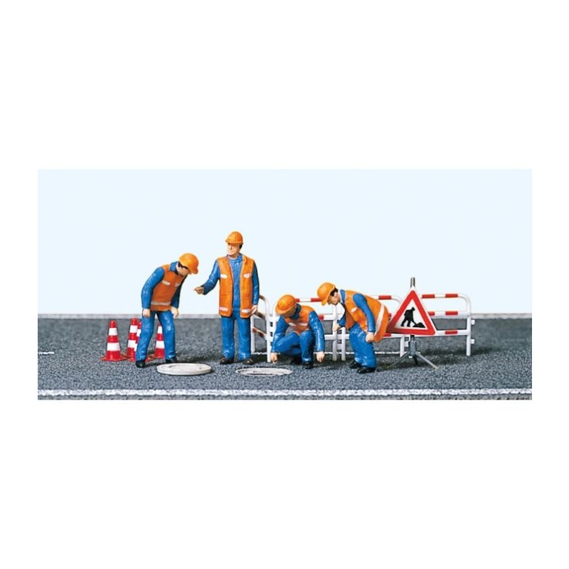 Preiser 10445 Drain Inspectors (4) and Accessories Exclusive Figure Set ...