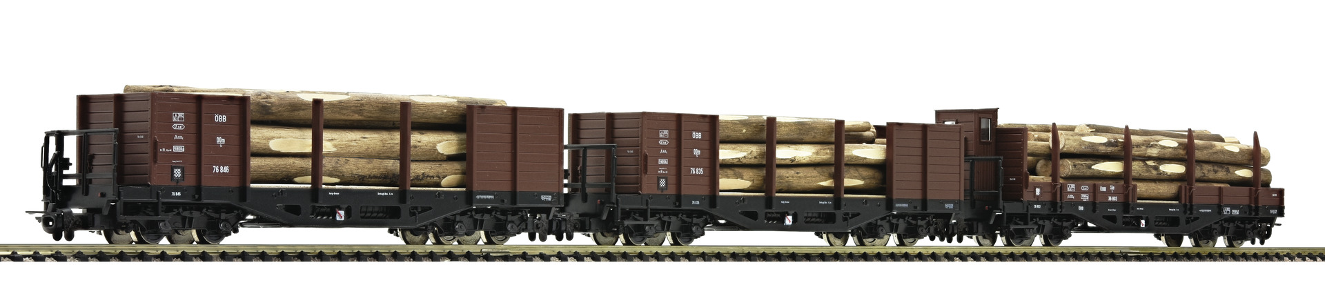 Roco 34609 OBB Timber Transportation Wagon Set (3) IV