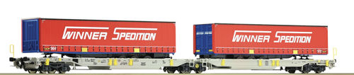 Roco 67392 AAE Winner Spedition Double Container Wagon V