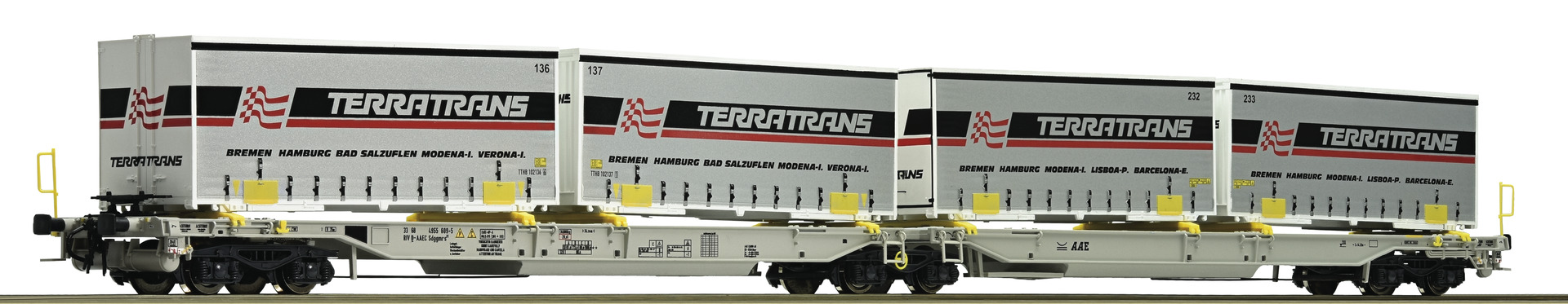 Roco 67396 Kombiverkehr Terratrans Double Container Wagon V