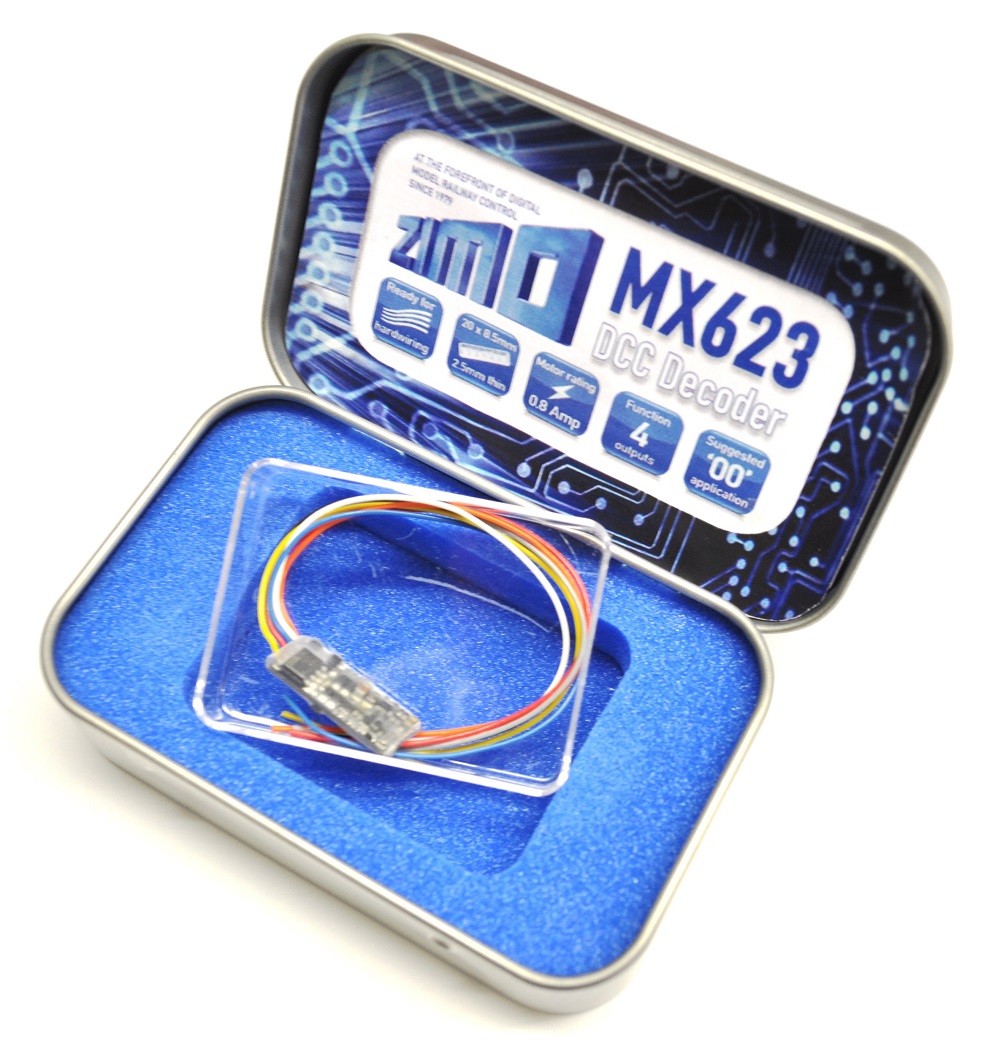Zimo MX623 Small  Decoder - 20 x 9 x 3.5mm  - 0.8 Amp (wires only)
