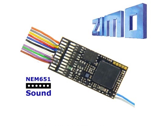 Zimo MX645F As MX645 with wired 6 pin NEM 651 plug