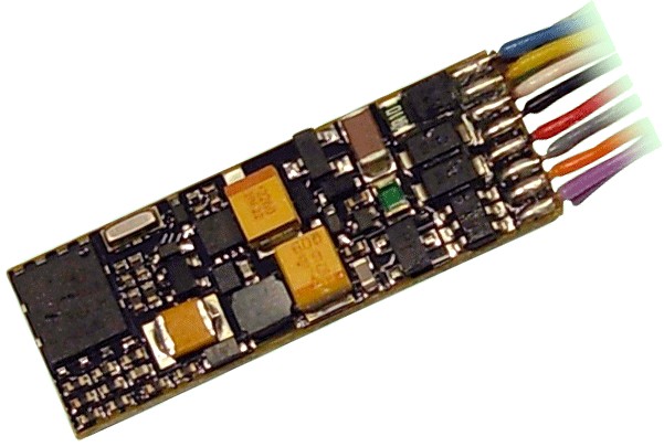 Zimo MX646 Narrow  Sound  Decoder - 28 x 10.5 x 4mm  - 1.0 Amp - 1 Watt Audio (wires only)
