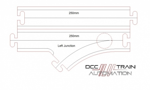 Laser-cut Left hand turn 250mm Long.