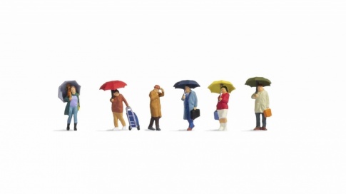 Noch 15523 People In The Rain (6) Figure Set