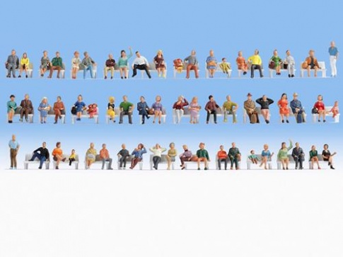 NOCH - 18402 Sitting People (60) Mega Economy Figure Set HO