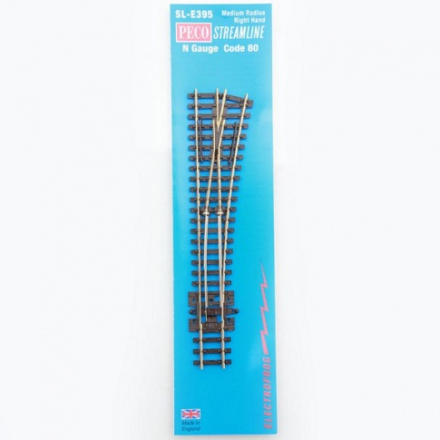 Peco Products SL-E395F Finescale right hand medium point with electrofrog