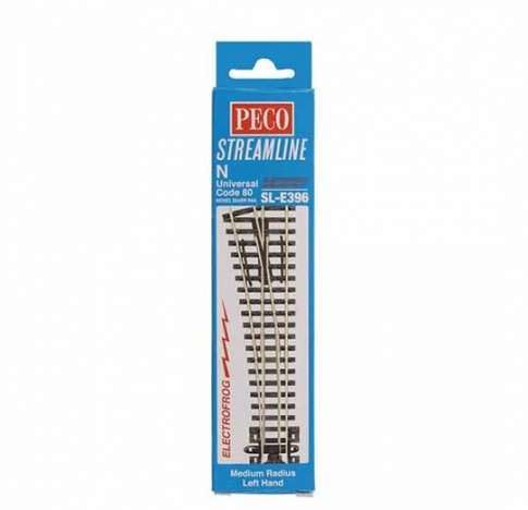 Peco Products SL-E396 Left hand medium point with electrofrog