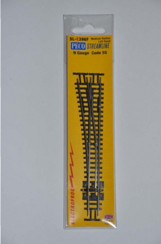 Peco Products SL-E396F Finescale left hand medium point with electrofrog