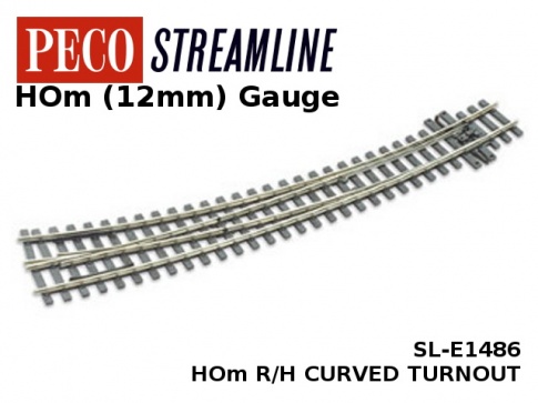 Peco SL-E1486 R/H Curved Turnout HOm gauge Code 75