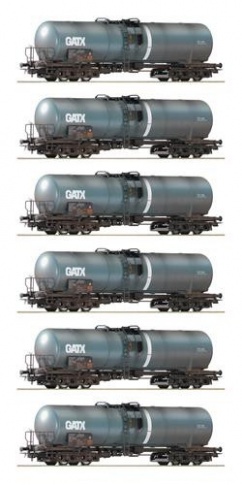 Roco 75972 GATX Weathered Bogie Tank Retailer Pack VI (6)