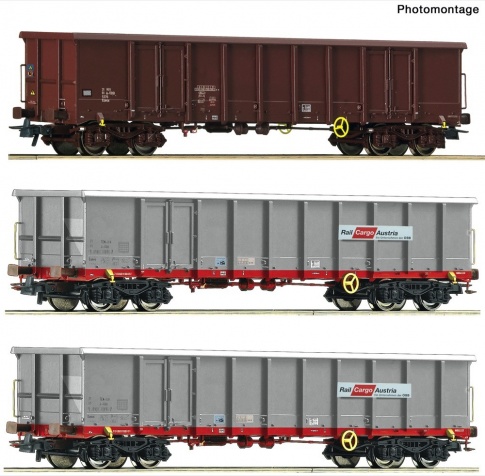 Roco 67153 - 3 piece wagon set: Gondolas, í_BB
