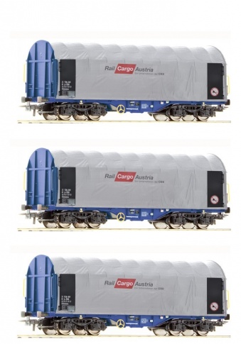 Roco 67155 - 3 piece set Slide tarpaulin wagon, í_BB