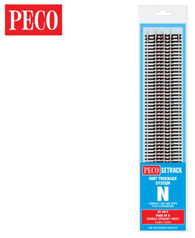 PECO ST-3011 Setrack N Gauge Code 80 Double Straight ST-11 x 8 lengths