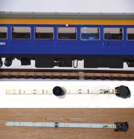 Train Tech CL120 Automatic Coach Lighting - Cool White C with Amber Door Lights (Set of 2)
