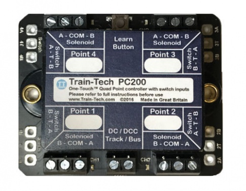 Train Tech PC200 DCC Point Controller Quad with Route Store/ Switching