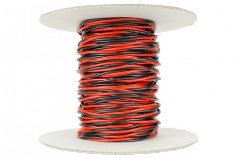 Twisted Bus Wire 25m of 2.5mm (13g) Twin Red/Black