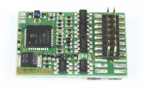 Zimo MX633P16 As MX633 with 16 pin PluX connector NEM 658 (male) mounted directly on decoder