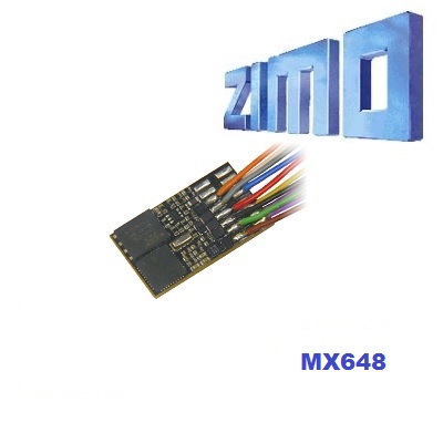 Zimo MX648 Miniature Sound Decoder - 20 x 11 x 4mm - 0.8 Amp - 1 Watt Audio (wires only)